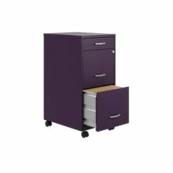 Space Solutions SOHO Organizer 3-Drawer Mobile File Cabinet, Letter Size, Lockable, 29.52"H X 18"D, Midnight Purple (25285) -STAPLES Sales 68340281 4CD9 427D 983D8EEB5988CCBF sc7