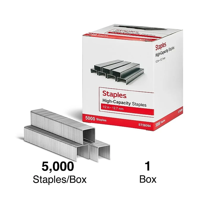 Staples High-Capacity Staples, 1/2" Leg Length, 5000/Box (TR58094) 4 Staples High-Capacity Staples, 1/2" Leg Length, 5000/Box (TR58094) - Image 2