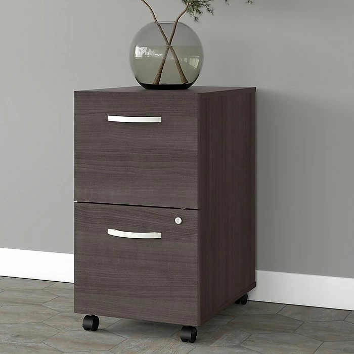 Bush Business Furniture Studio A 2-Drawer Mobile File Cabinet, Locking, Letter/Legal, Storm Gray, 20" (SDF116SGSU-Z) 4 Bush Business Furniture Studio A 2-Drawer Mobile File Cabinet, Locking, Letter/Legal, Storm Gray, 20" (SDF116SGSU-Z) - Image 2