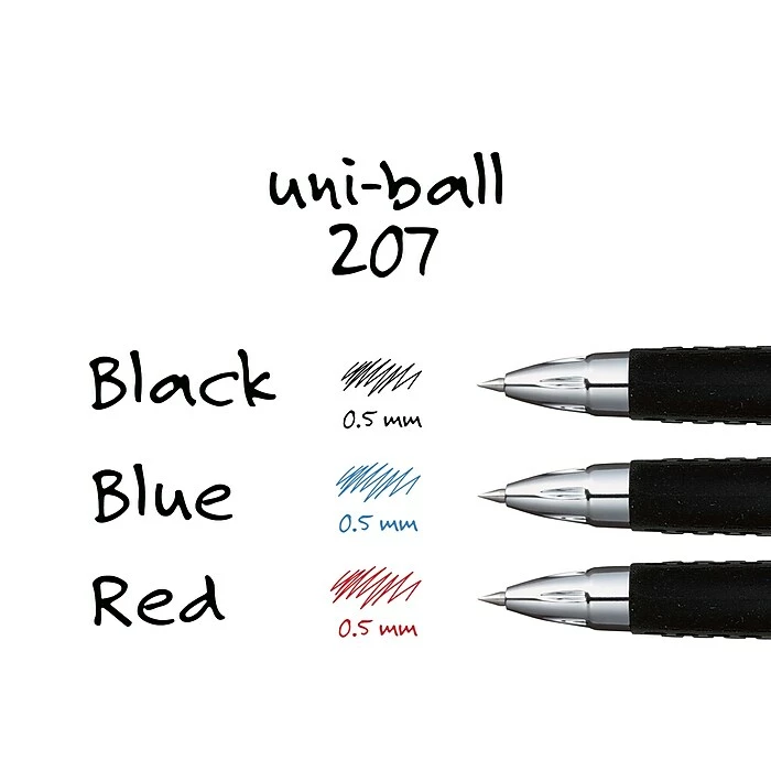 Uni-ball Signo 207 Retractable Gel Pen, Fine Point, Black Ink, 5/Pack (1960240) 10 Uni-ball Signo 207 Retractable Gel Pen, Fine Point, Black Ink, 5/Pack (1960240) - Image 8