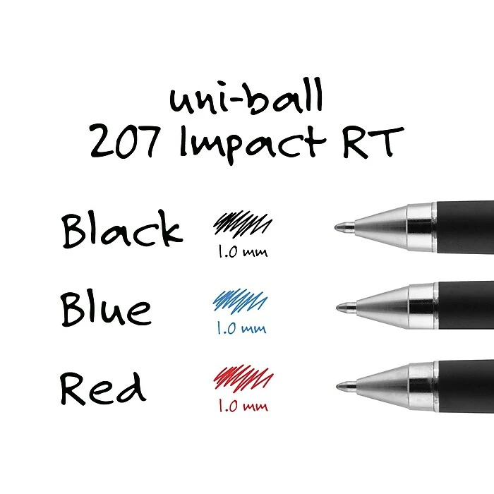 Uni-ball Uniball 207 Impact Retractable Gel Pens, Bold Point, 1.0mm, Black Ink (65870) 7 Uni-ball Uniball 207 Impact Retractable Gel Pens, Bold Point, 1.0mm, Black Ink (65870) - Image 5