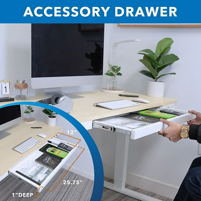 Mount-It! 28"-46"H Electric Adjustable Height Standing Desk, Light Brown Woodgrain (MI-15004) 10 Mount-It! 28"-46"H Electric Adjustable Height Standing Desk, Light Brown Woodgrain (MI-15004) - Image 8