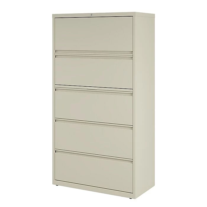 Staples Commercial HL8000 5 File Drawers Lateral File Cabinet, Locking, Putty/Beige, Letter/Legal, 36"W (21744D) 5 Staples Commercial HL8000 5 File Drawers Lateral File Cabinet, Locking, Putty/Beige, Letter/Legal, 36"W (21744D) - Image 3
