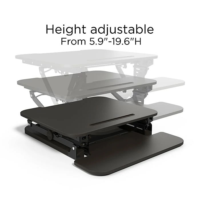 Union & Scale™ FlexFit™ 27" Adjustable Desk Riser, Black (UN44901-CC) 4 Union & Scale™ FlexFit™ 27" Adjustable Desk Riser, Black (UN44901-CC) - Image 2