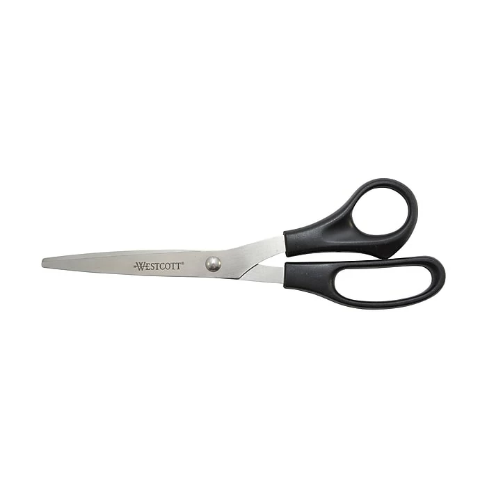 Westcott All Purpose 8" Stainless Steel Multipurpose Scissors, Pointed Tip, Black, 3/Pack (16907) 6 Westcott All Purpose 8" Stainless Steel Multipurpose Scissors, Pointed Tip, Black, 3/Pack (16907) - Image 4