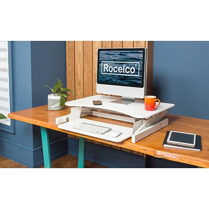 Rocelco 32" Adjustable Desk Riser, White (R ADRW) 6 Rocelco 32" Adjustable Desk Riser, White (R ADRW) - Image 4