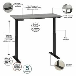 Bush Business Furniture Move 60 Series 27"-48" Adjustable Standing Desk, Platinum Gray/Black Powder Coat (M6S4824PGBK) 12 Bush Business Furniture Move 60 Series 27"-48" Adjustable Standing Desk, Platinum Gray/Black Powder Coat (M6S4824PGBK) -STAPLES Sales 79A41C85 A556 4498 A48EBB69AD5A6365 sc7