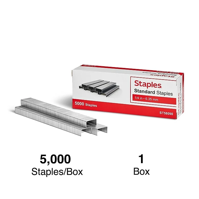 Staples Standard Staples, 1/4" Leg Length, 5000 /Box (TR58090) 4 Staples Standard Staples, 1/4" Leg Length, 5000 /Box (TR58090) - Image 2