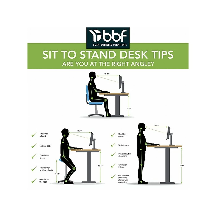 Bush Business Furniture Move 40 28"-48" Adjustable Standing Desk, Hansen Cherry/Black (M4S7230HCBK) 6 Bush Business Furniture Move 40 28"-48" Adjustable Standing Desk, Hansen Cherry/Black (M4S7230HCBK) - Image 4