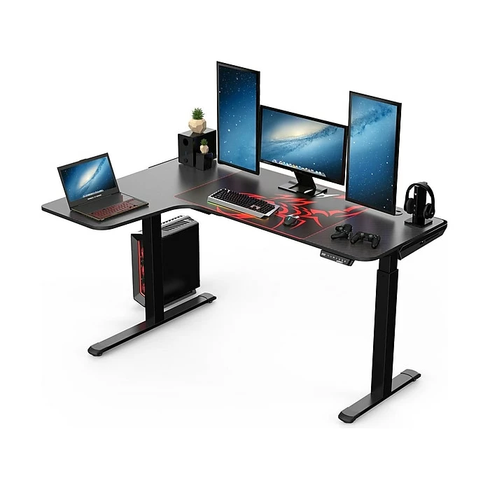 Eureka Ergonomic 30"-48"H L-Shaped Adjustable Standing Desk, Black (ED1874-BK) 7 Eureka Ergonomic 30"-48"H L-Shaped Adjustable Standing Desk, Black (ED1874-BK) - Image 5