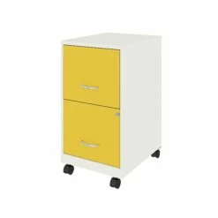 Space Solutions SOHO Smart File 2-Drawer Mobile File Cabinet, Letter Size, Lockable, 18"D, Pearl White/Goldfinch (25337) -STAPLES Sales 80804128 2A9B 48D7 A4B266DD97D51174 sc7