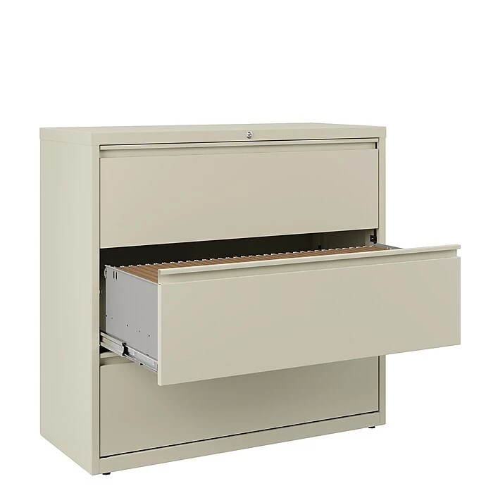 Staples HL8000 Commercial 3-Drawer Lateral File Cabinet, Locking, Letter/Legal, Putty/Beige, 42"W (23201D) 6 Staples HL8000 Commercial 3-Drawer Lateral File Cabinet, Locking, Letter/Legal, Putty/Beige, 42"W (23201D) - Image 4