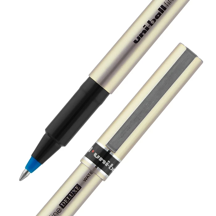Uni Deluxe Rollerball Pen,Fine Point, Blue Ink, Dozen (60053) 6 Uni Deluxe Rollerball Pen,Fine Point, Blue Ink, Dozen (60053) - Image 4