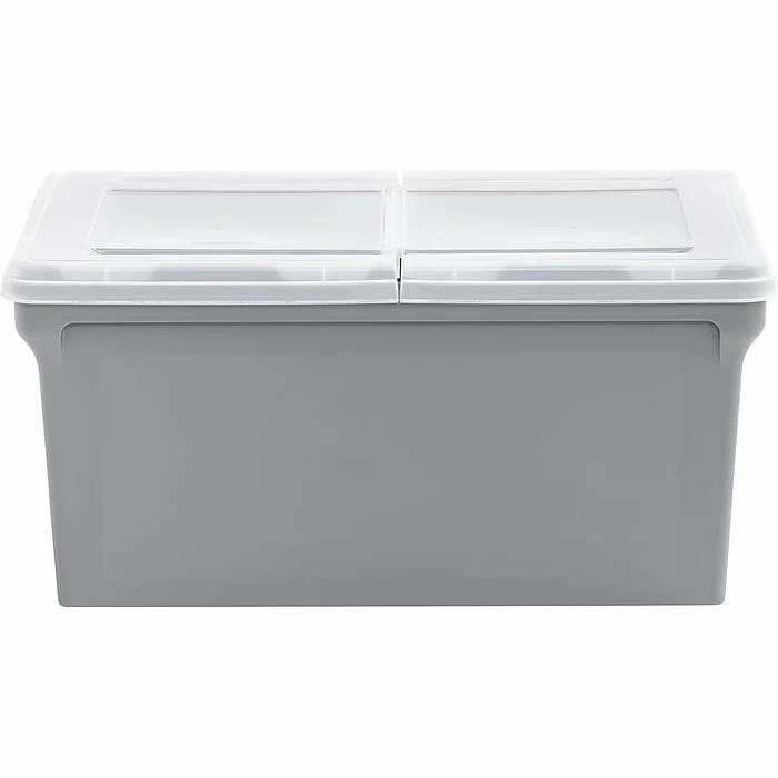 Iris Plastic File Box With Split Lid, Letter Size, Gray, 4/Pack (500167) 4 Iris Plastic File Box With Split Lid, Letter Size, Gray, 4/Pack (500167) - Image 2