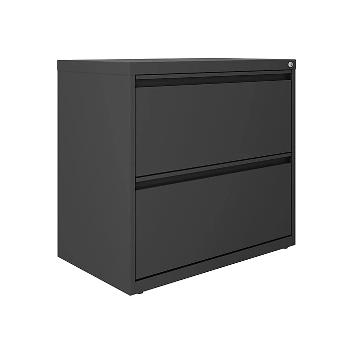 Hirsh Lateral 101 2-Drawer Lateral File Cabinet, Letter/Legal Size, Lockable, 27.75"H X 30"W X 17.63"D, Charcoal (24084) 4 Hirsh Lateral 101 2-Drawer Lateral File Cabinet, Letter/Legal Size, Lockable, 27.75"H X 30"W X 17.63"D, Charcoal (24084) - Image 2