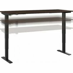 Bush Business Furniture Move 40 28"-48" Adjustable Standing Desk, Black Walnut/Black (M4S7230BWBK)