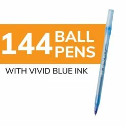 BIC Round Stic Xtra Life Ballpoint Pen, Medium Point, Blue Ink, 144/Pack (GSM144AZ-BLU) 11 BIC Round Stic Xtra Life Ballpoint Pen, Medium Point, Blue Ink, 144/Pack (GSM144AZ-BLU) -STAPLES Sales 8D4C7737 6876 4535 915871637DAA6606 sc7