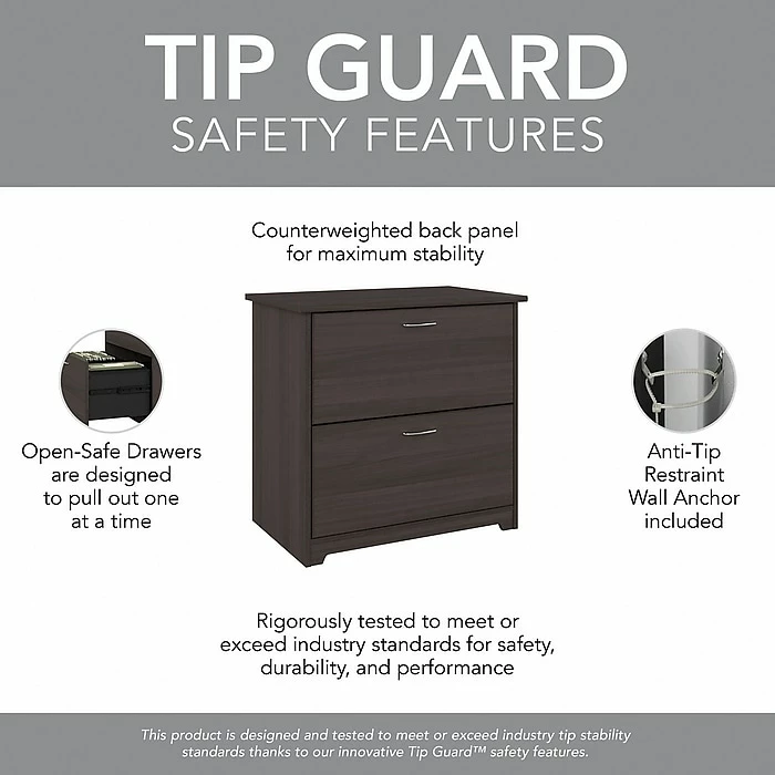 Bush Furniture Cabot Lateral File Cabinet, Heather Gray (WC31780) 6 Bush Furniture Cabot Lateral File Cabinet, Heather Gray (WC31780) - Image 4