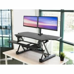Mount-It! 6"-19"H Adjustable Extra-Wide Sit-Stand Desk Converter With Dual-Monitor Mount, Black (MI-8052) 5 Mount-It! 6"-19"H Adjustable Extra-Wide Sit-Stand Desk Converter With Dual-Monitor Mount, Black (MI-8052) -STAPLES Sales 8F0F4648 C16D 4A03 84020207069AC521 sc7