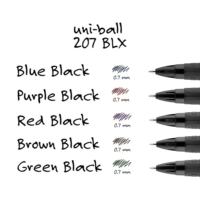 Uni-ball Uniball 207 BLX Retractable Gel Pens, Medium Point, 0.7mm, Black Ink, Dozen (1837931) 9 Uni-ball Uniball 207 BLX Retractable Gel Pens, Medium Point, 0.7mm, Black Ink, Dozen (1837931) - Image 7
