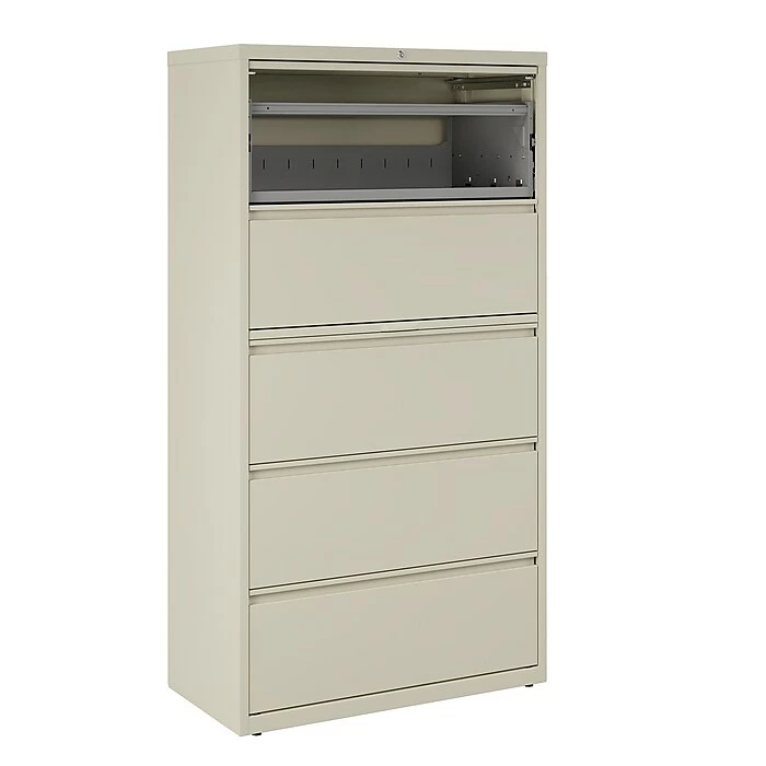 Staples Commercial HL8000 5 File Drawers Lateral File Cabinet, Locking, Putty/Beige, Letter/Legal, 36"W (21744D) 9 Staples Commercial HL8000 5 File Drawers Lateral File Cabinet, Locking, Putty/Beige, Letter/Legal, 36"W (21744D) - Image 7