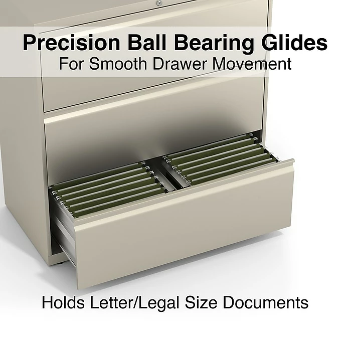 Staples HL8000 Commercial 3-Drawer Lateral File Cabinet, Locking, Letter/Legal, Putty/Beige, 36"W (23197D) 5 Staples HL8000 Commercial 3-Drawer Lateral File Cabinet, Locking, Letter/Legal, Putty/Beige, 36"W (23197D) - Image 3