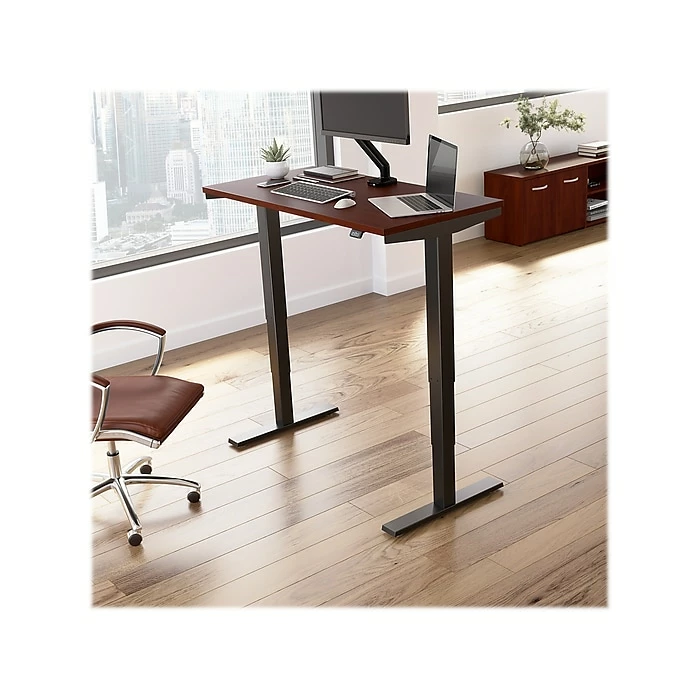 Bush Business Furniture Move 40 28"-48"H Electric Adjustable Standing Desk, Hansen Cherry/Black (M4S4824HCBK) 4 Bush Business Furniture Move 40 28"-48"H Electric Adjustable Standing Desk, Hansen Cherry/Black (M4S4824HCBK) - Image 2