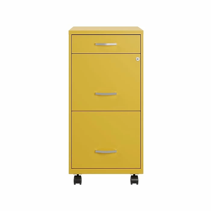 Space Solutions SOHO Organizer 3-Drawer Mobile Vertical File Cabinet, Letter Size, Lockable, 29.52"H X 18"D, Goldfinch (25284) 3 Space Solutions SOHO Organizer 3-Drawer Mobile Vertical File Cabinet, Letter Size, Lockable, 29.52"H X 18"D, Goldfinch (25284)