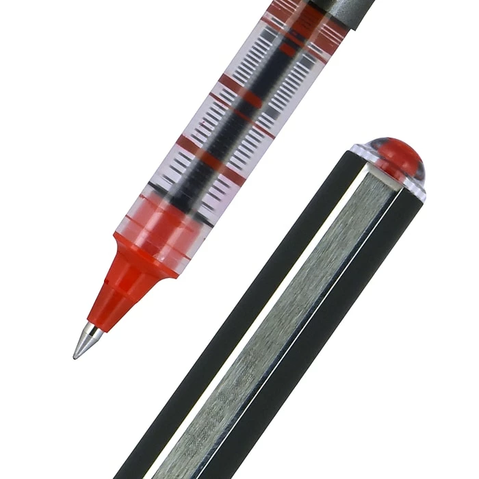 Uni-ball Uniball Vision Rollerball Pen, Micro Point, 0.5mm, Red Ink, 12/Pack (60117) 4 Uni-ball Uniball Vision Rollerball Pen, Micro Point, 0.5mm, Red Ink, 12/Pack (60117) - Image 2
