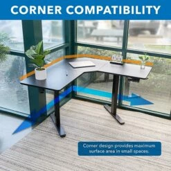 Mount-It! 28"-47"H L-Shape Electric Adjustable Height Standing Corner Desk, Black (MI-15003) -STAPLES Sales 9E907987 117B 48FC B605D1962C690DD5 sc7