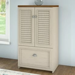 Bush Furniture Fairview Storage Cabinet With Drawer, Antique White/Tea Maple (WC53280-03) 12 Bush Furniture Fairview Storage Cabinet With Drawer, Antique White/Tea Maple (WC53280-03) -STAPLES Sales 9FDE4A3C B059 4B04 8C98F7E33F168110 sc7