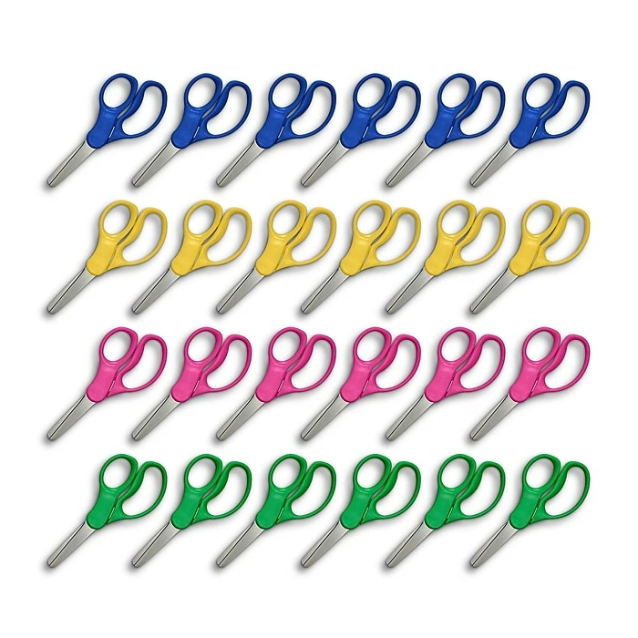 Staples Teacher Pack 5" Kids Blunt Tip Stainless Steel Scissors, Straight Handle, Right And Left Handed, 12/Pack (TR55058) 8 Staples Teacher Pack 5" Kids Blunt Tip Stainless Steel Scissors, Straight Handle, Right And Left Handed, 12/Pack (TR55058) - Image 6