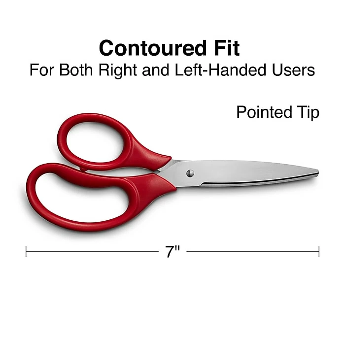 Staples 7" Kids Pointed Tip Stainless Steel Scissors, Straight Handle, Right & Left Handed (TR55049) 4 Staples 7" Kids Pointed Tip Stainless Steel Scissors, Straight Handle, Right & Left Handed (TR55049) - Image 2