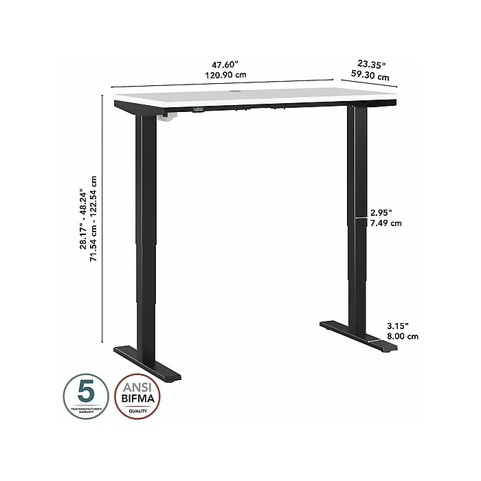 Bush Business Furniture Move 40 28"-48"H Electric Adjustable Standing Desk, White/Black (M4S4824WHBK) 7 Bush Business Furniture Move 40 28"-48"H Electric Adjustable Standing Desk, White/Black (M4S4824WHBK) - Image 5