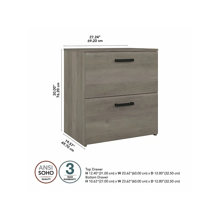 Kathy Ireland® Home By Bush Furniture City Park 2-Drawer Lateral File Cabinet, Letter/Legal, Driftwood Gray (CPF127DG-03) 7 Kathy Ireland® Home By Bush Furniture City Park 2-Drawer Lateral File Cabinet, Letter/Legal, Driftwood Gray (CPF127DG-03) - Image 5