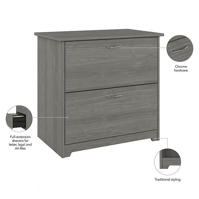 Bush Furniture Cabot 2 Drawer Lateral File Cabinet, Modern Gray (WC31380) 5 Bush Furniture Cabot 2 Drawer Lateral File Cabinet, Modern Gray (WC31380) - Image 3