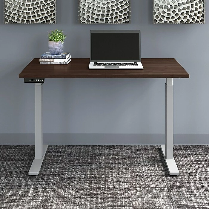 Bush Business Furniture Move 60 Series 27"-48" Adjustable Standing Desk, Black Walnut/Cool Gray Metallic (M6S4830BWSK) 4 Bush Business Furniture Move 60 Series 27"-48" Adjustable Standing Desk, Black Walnut/Cool Gray Metallic (M6S4830BWSK) - Image 2