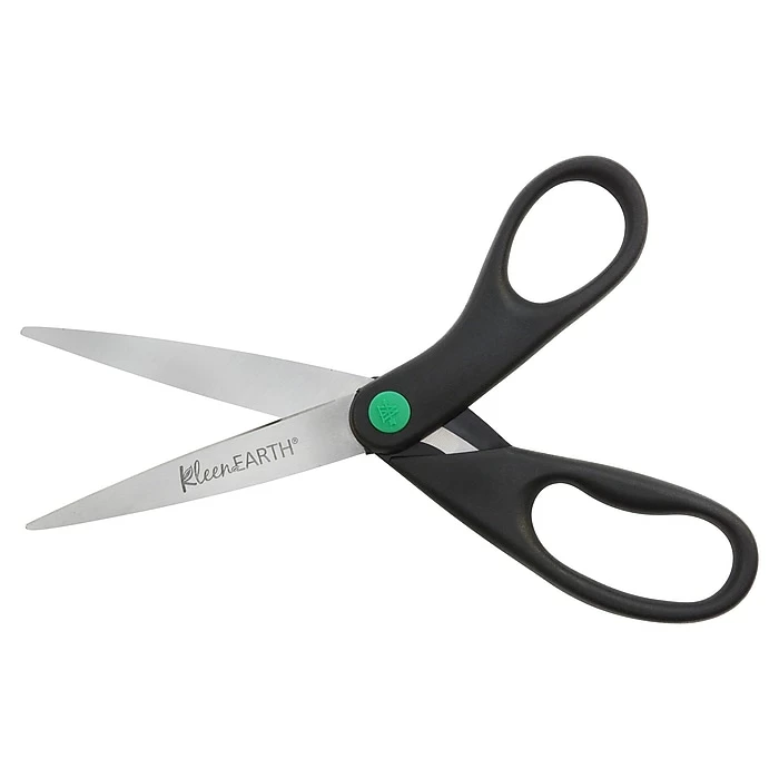 Westcott KleenEarth 8" Stainless Steel Standard Scissors, Pointed Tip, Black (41418/13039) 4 Westcott KleenEarth 8" Stainless Steel Standard Scissors, Pointed Tip, Black (41418/13039) - Image 2