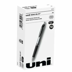 Uni-ball Uniball Signo RT Gel Pens, Medium Point, 0.7mm, Black Ink, Dozen (65940)