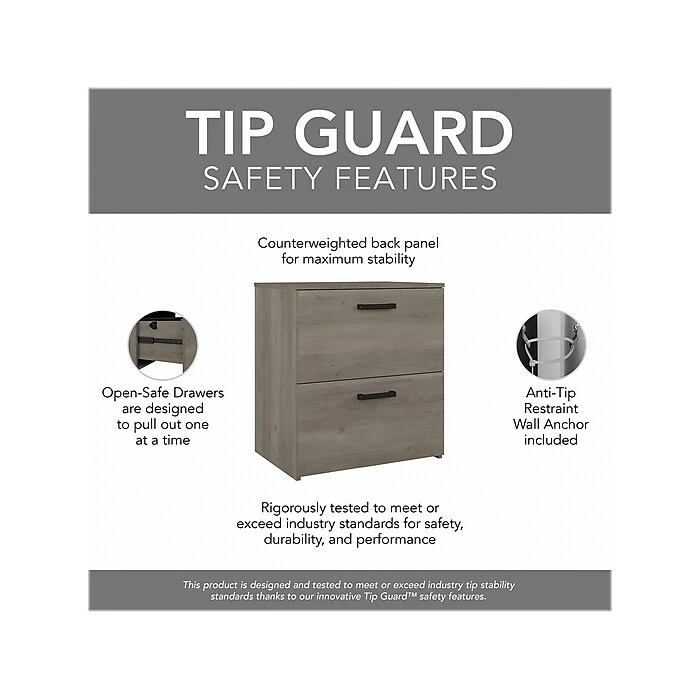 Kathy Ireland® Home By Bush Furniture City Park 2-Drawer Lateral File Cabinet, Letter/Legal, Driftwood Gray (CPF127DG-03) 6 Kathy Ireland® Home By Bush Furniture City Park 2-Drawer Lateral File Cabinet, Letter/Legal, Driftwood Gray (CPF127DG-03) - Image 4
