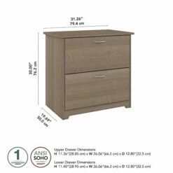 Bush Furniture Cabot 2-Drawer Lateral File Cabinet, Letter/Legal, Ash Gray, 31" (WC31280) 15 Bush Furniture Cabot 2-Drawer Lateral File Cabinet, Letter/Legal, Ash Gray, 31" (WC31280) -STAPLES Sales AD49CD2E E28A 4FFD 89C5C29394299011 sc7