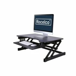 Rocelco 37.5" Deluxe Height Adjustable Standing Desk Converter, Large Retractable Keyboard Tray, Black (R DADRB) -STAPLES Sales B0FEC938 26E7 4A92 917575E3A960B014 sc7