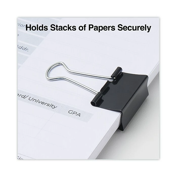 Universal 5/8" Capacity Binder Clips, 1 1/4" Width, Dozen (UNV10210) 8 Universal 5/8" Capacity Binder Clips, 1 1/4" Width, Dozen (UNV10210) - Image 6
