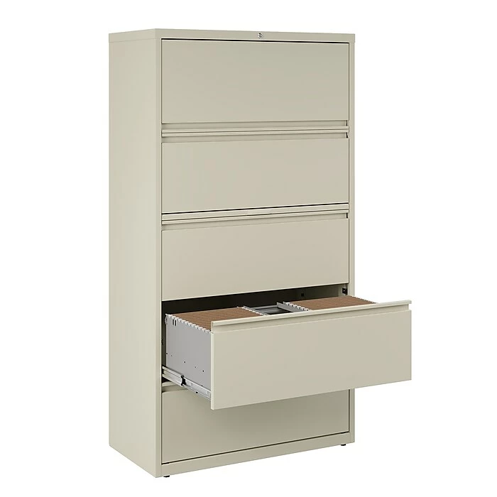 Staples Commercial HL8000 5 File Drawers Lateral File Cabinet, Locking, Putty/Beige, Letter/Legal, 36"W (21744D) 7 Staples Commercial HL8000 5 File Drawers Lateral File Cabinet, Locking, Putty/Beige, Letter/Legal, 36"W (21744D) - Image 5