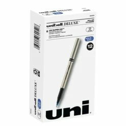Uni Deluxe Rollerball Pen,Fine Point, Blue Ink, Dozen (60053)