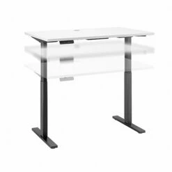 Bush Business Furniture Move 60 Series 27''-47'' Adjustable Standing Desk, White (M6S4824WHBK)