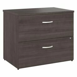 Bush Business Furniture Studio A 2-Drawer Lateral File Cabinet, Locking, Letter/Legal, Storm Gray, 36" (SDF136SGSU-Z)