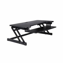 Rocelco 37.5" Deluxe Height Adjustable Standing Desk Converter, Large Retractable Keyboard Tray, Black (R DADRB)