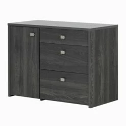 South Shore Interface Storage Unit With File Drawer, Gray Oak (10539)