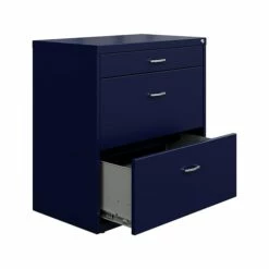 Space Solutions 3-Drawer Lateral File Cabinet, Letter/Legal Size, Lockable, 31.88"H X 30"W X 17.63"D, Navy (25073) 9 Space Solutions 3-Drawer Lateral File Cabinet, Letter/Legal Size, Lockable, 31.88"H X 30"W X 17.63"D, Navy (25073) -STAPLES Sales B88F193F B978 40E9 8AE4CF513CB3DDE0 sc7